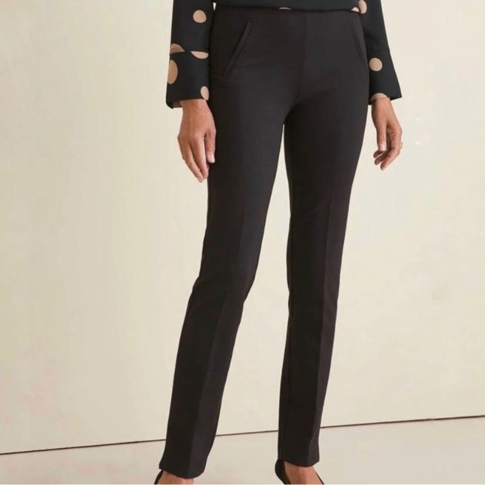 Chico's Juliet Black So Slimming Straight Pants Cropped